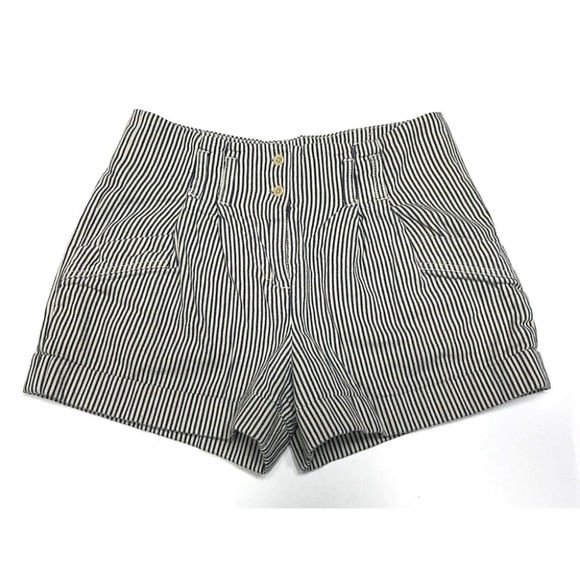 French Connection Pants - French Connection Denim Blue White Stripe Shorts
